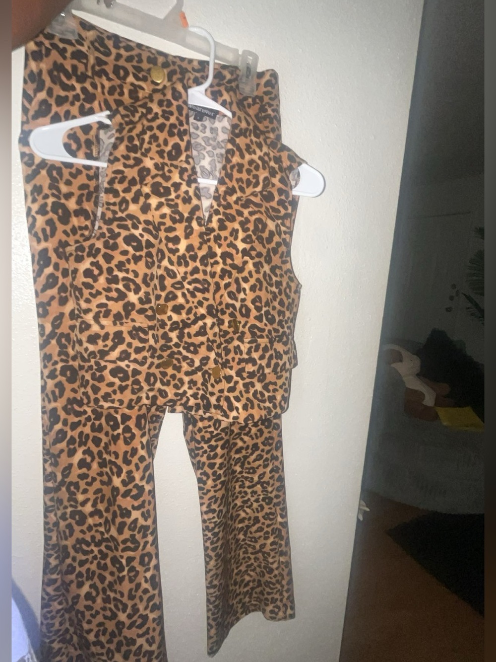 Leopard Print woman Pants Set - Brown